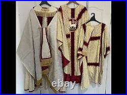 SET Catholic Priest Vestments Chasuble Cope Dalmatic Humeral Chalice veil Burse