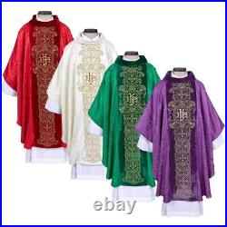 Saint Mark Gothic Style Embroidered Chasuble and Stole Church Vestment Set 51 In