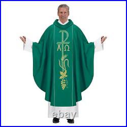 San Remo Collection Chasuble Gothic Style Cowl Collar 51 Inch x 59 Inch, Green