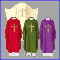 Set Of 4 Chasuble Vestment With IHS & Cross Kasel Casulla Messgewand