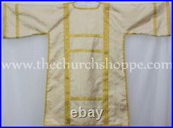 Spanish Dalmatic Metallic Gold vestment with Deacon's stole & maniple, chasuble