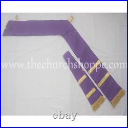 Spanish Dalmatic Purple vestment with Deacon's stole & maniple, chasuble, NEW