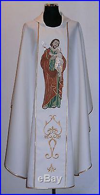 St. Joseph White Christmas Messgewand Chasuble Vestment Kasel