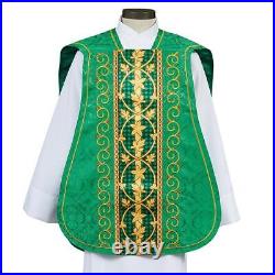 Tetelestai Collection Roman Chasuble with Accessories In Green Size25 W x 40