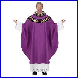 Torino Collection Gothic Style Cowl Collar Chasuble, 51 Inch x 59 Inch, White