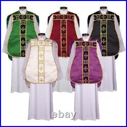 Trastevere Collection Roman Chasuble In Purple with Embroidery Size 25 x 40 L