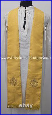 V COLLAR YELLOW GOTHIC Chasuble & Mass Set Lined Chasuble, Casel, Casulla