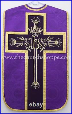 VIOLET Roman Chasuble Fiddleback Vestment and mass set Casulla Felt interface