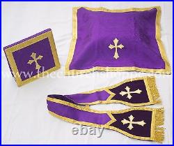 VIOLET Roman Chasuble Fiddleback Vestment and mass set Casulla Felt interface