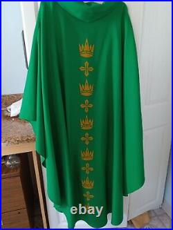 Vintage Green Gaspard Chasuble with stole