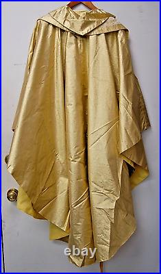 Vintage Hand Made Gold Vestment Chasuble & Stole (#827)