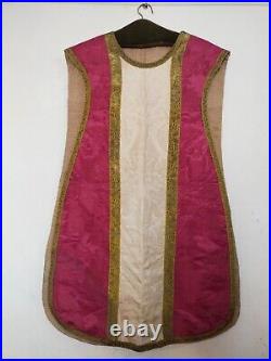 Vintage fantastic church vestment Chasuble silk brocade Christian textile 1000