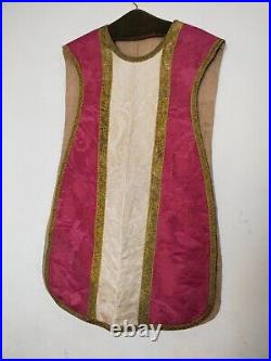 Vintage fantastic church vestment Chasuble silk brocade Christian textile 1000