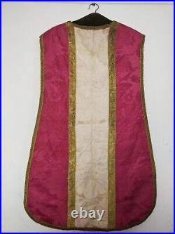 Vintage fantastic church vestment Chasuble silk brocade Christian textile 1000