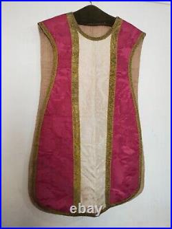 Vintage fantastic church vestment Chasuble silk brocade Christian textile 1000