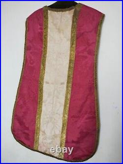 Vintage fantastic church vestment Chasuble silk brocade Christian textile 1000