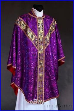 Violet Purple Gothic Vestment Chasuble Kasel Messgewand Stole Maniple Manipel