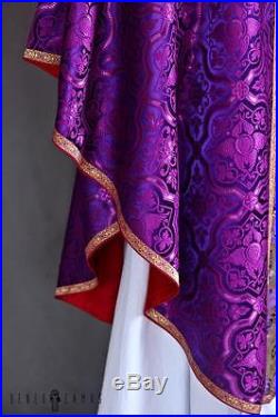 Violet Purple Gothic Vestment Chasuble Kasel Messgewand Stole Maniple Manipel