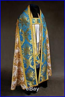 White Cope Vestment Chasuble Kasel Messgewand Stola Maniple Manipel