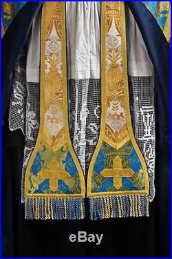 White Cope Vestment Chasuble Kasel Messgewand Stola Maniple Manipel