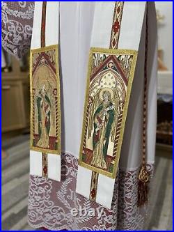 WHITE SACRAMENTAL STOLE Chasuble Vestments