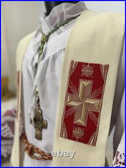 WHITE SACRAMENTAL STOLE Chasuble Vestments