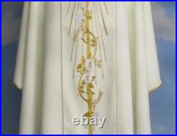 Wedding Chasuble With Stole, THREAD EMBROIDERY FRONT & BACK CLEARANCE/ LAST ONE