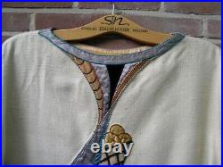 White Catholic liturgical vestment Chasuble with applique fish and bread