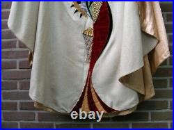 White Catholic liturgical vestment Chasuble with applique fish and bread