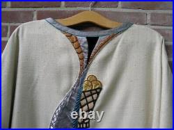 White Catholic liturgical vestment Chasuble with applique fish and bread