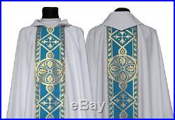 White Chasuble Kasel Messgewand Vestment Casula 013-BN us