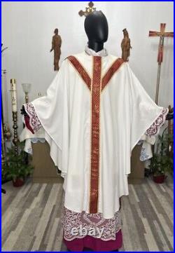 White Cream Vestment Chasuble & Stole