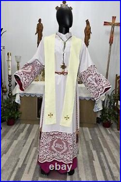 White Cream Vestment Chasuble & Stole