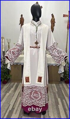 White Cream Vestment Chasuble & Stole