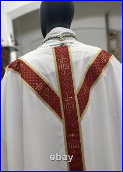 White Cream Vestment Chasuble & Stole