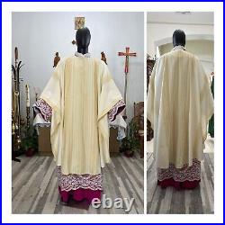 White Ivory Vestment Chasuble & Stole