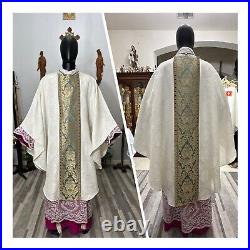 White Ivory Vestment Chasuble & Stole