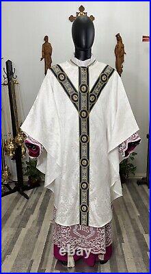 White Marian Vestment Chasuble & Stole