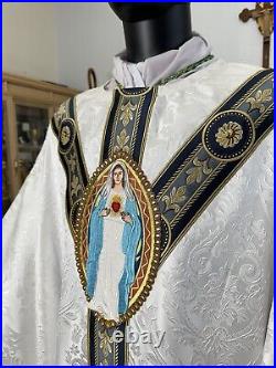 White Marian Vestment Chasuble & Stole