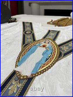 White Marian Vestment Chasuble & Stole