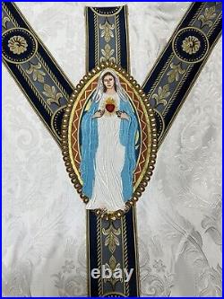 White Marian Vestment Chasuble & Stole