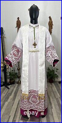 White Marian Vestment Chasuble & Stole