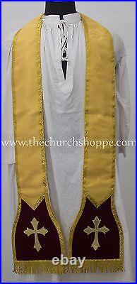 YELLOW Roman Chasuble Fiddleback Set Vestment Fiddleback and mass set, Casulla