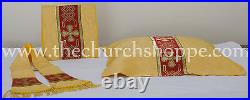 YEllow Chasuble Fiddleback Vestment & mass set, Vestment fiddleback, NEW